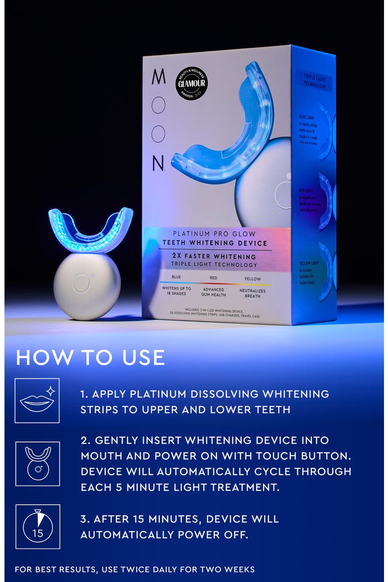 Platinum LED Teeth Whitening Device $139.99 Value, Alternate, color, NO COLOR