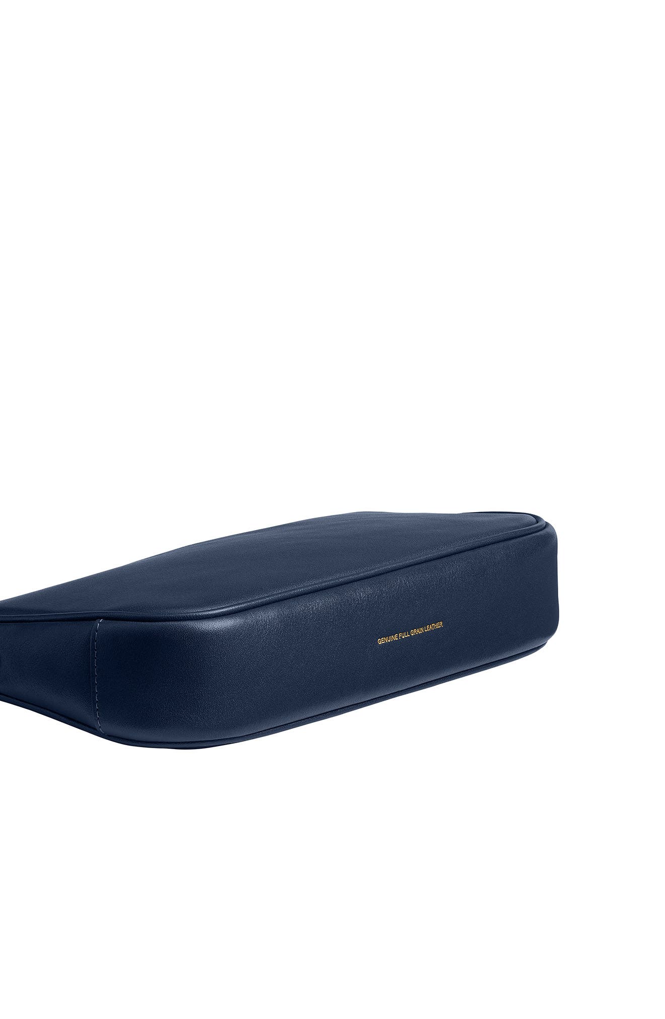 COACH Plaza Natural Grain Leather Shoulder Bag, Alternate, color, Navy