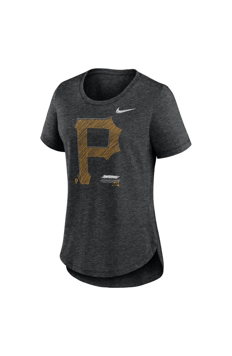 Nike Women's Nike  Heather Black Pittsburgh Pirates Touch Tri-Blend T-Shirt, Alternate, color, 