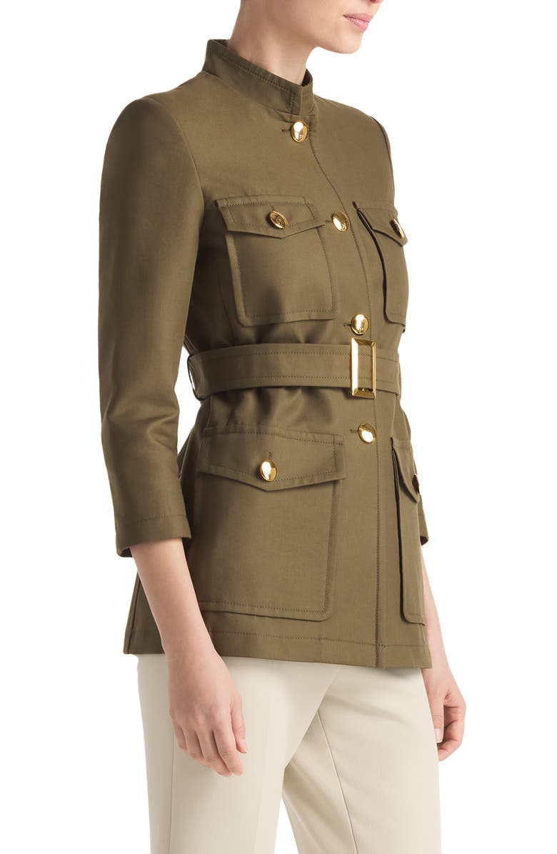 ST. JOHN Belted Compact Gabardine Jacket, Alternate, color, 