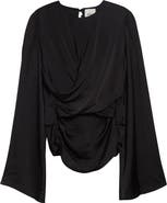 Isabel Marant Neame Draped Bell Sleeve Top