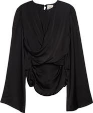 Isabel Marant Neame Draped Bell Sleeve Top