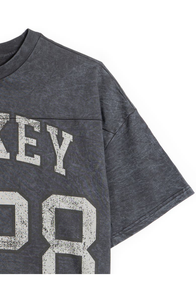 Mickey Mouse Football T-Shirt, Alternate, color, Washed Black Mickey
