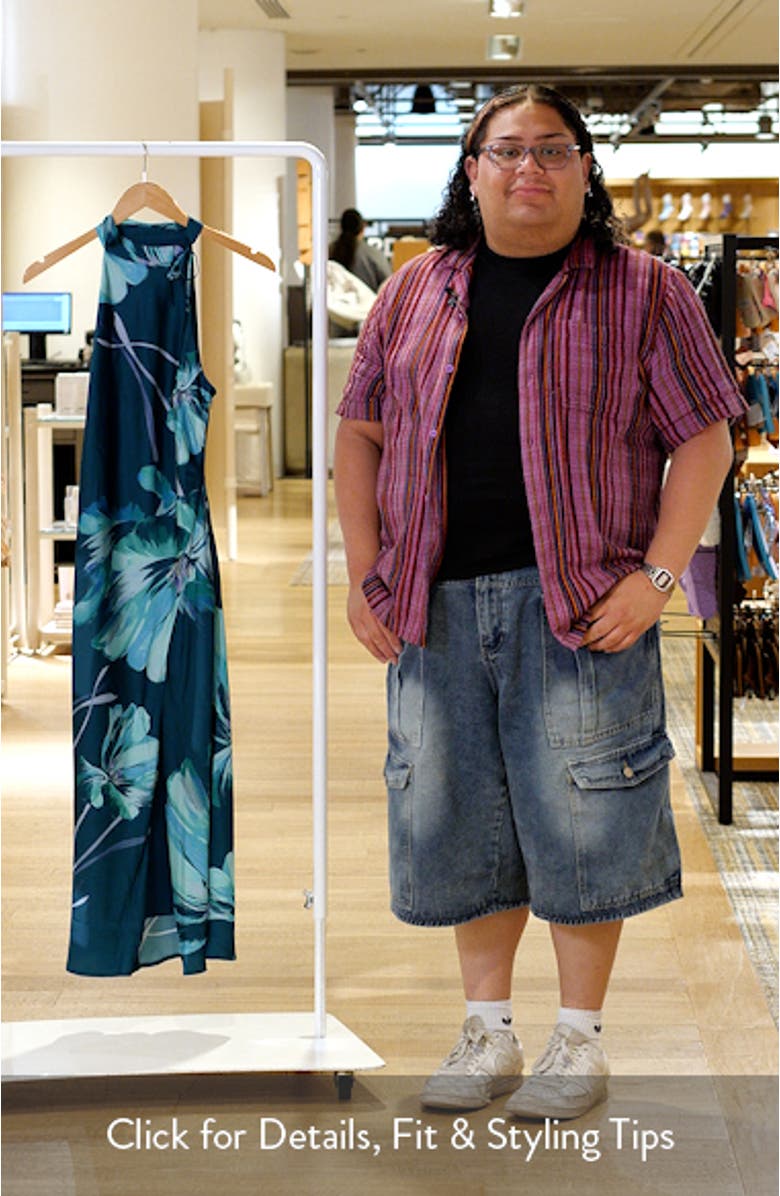 Floral Mock Neck Sleeveless Dress, sales video thumbnail