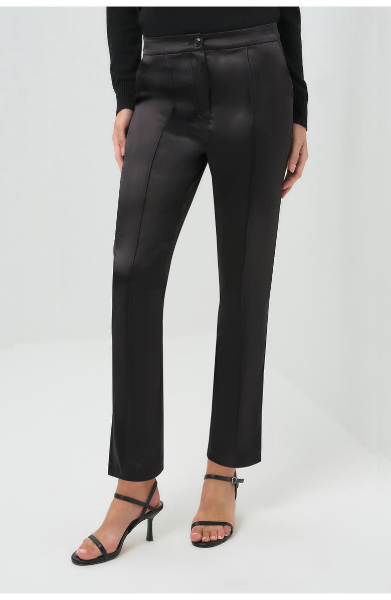Anatomie Arden Satin Straight Leg Pant, Main, color, Black