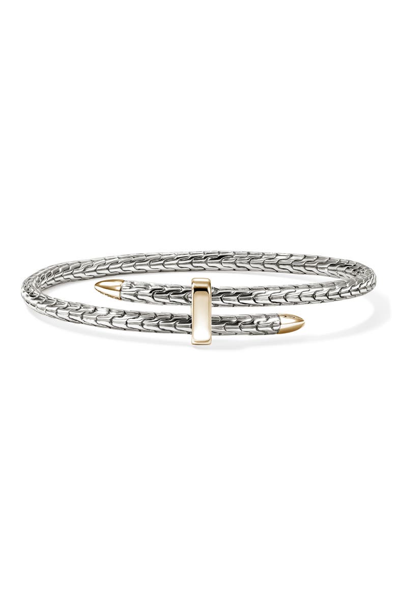 Spear Flex Cuff, Sterling Silver, 14K Gold, Main, color, SILVER AND GOLD