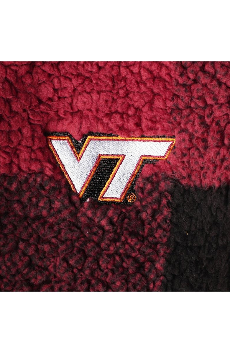BOXERCRAFT Women's Maroon/Black Virginia Tech Hokies Plaid Sherpa Quarter-Zip Pullover Jacket, Alternate, color, 