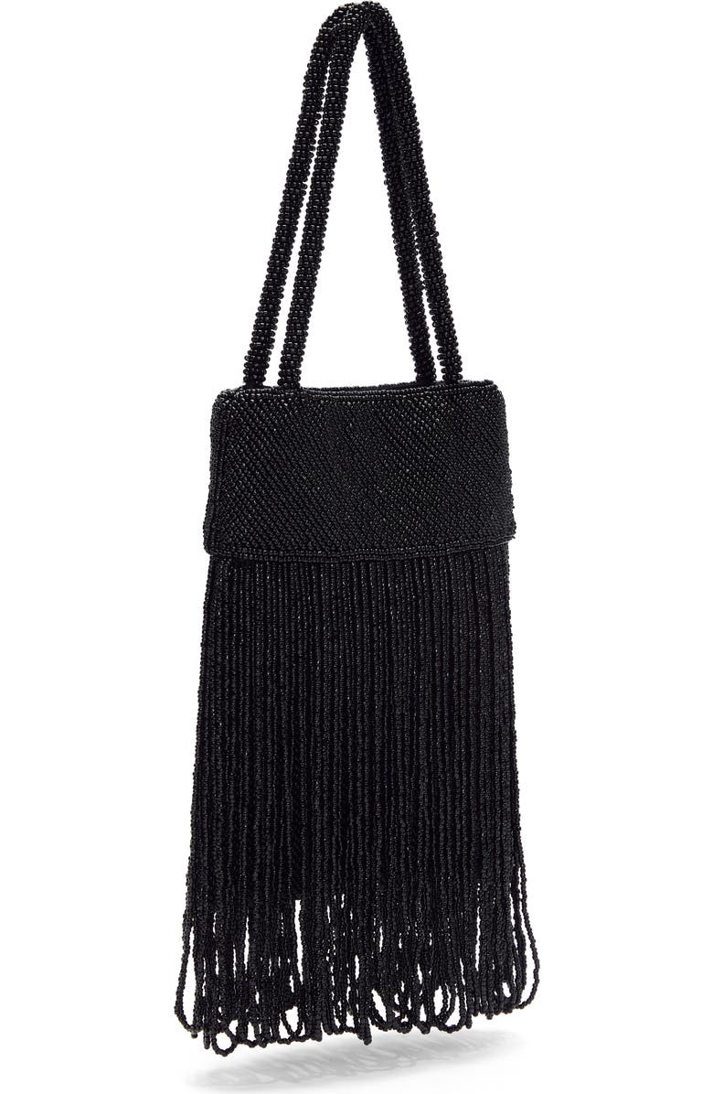 Reformation Mini Valentina Beaded Bag, Alternate, color, Black Beaded