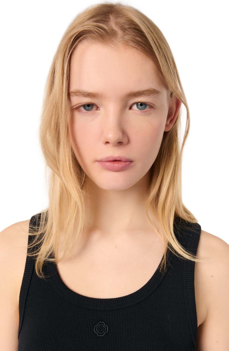 maje Rib knit tank top, Alternate, color, 