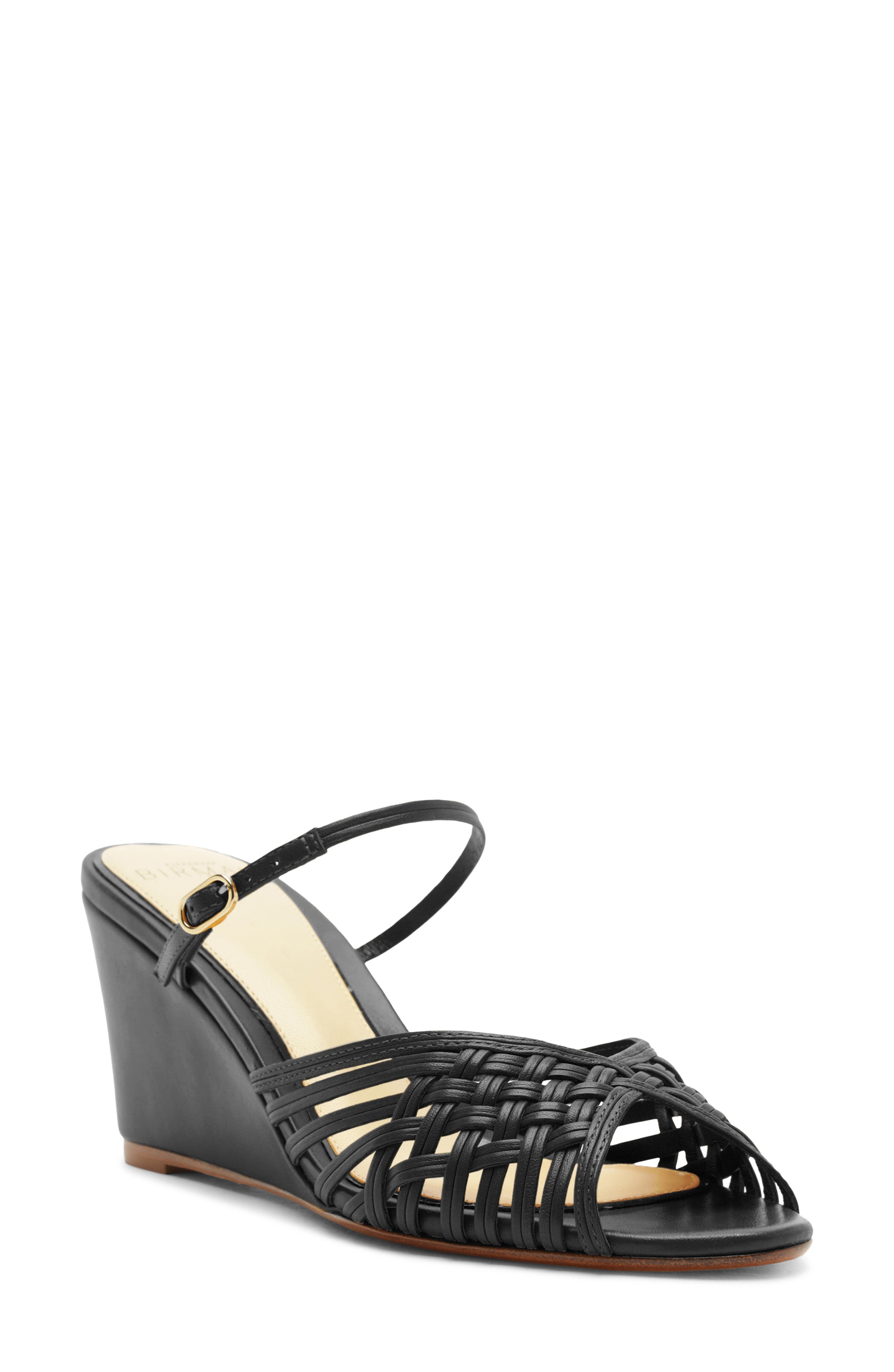 Alexandre Birman Lilian Woven Wedge Slide Sandal, Main, color, Black