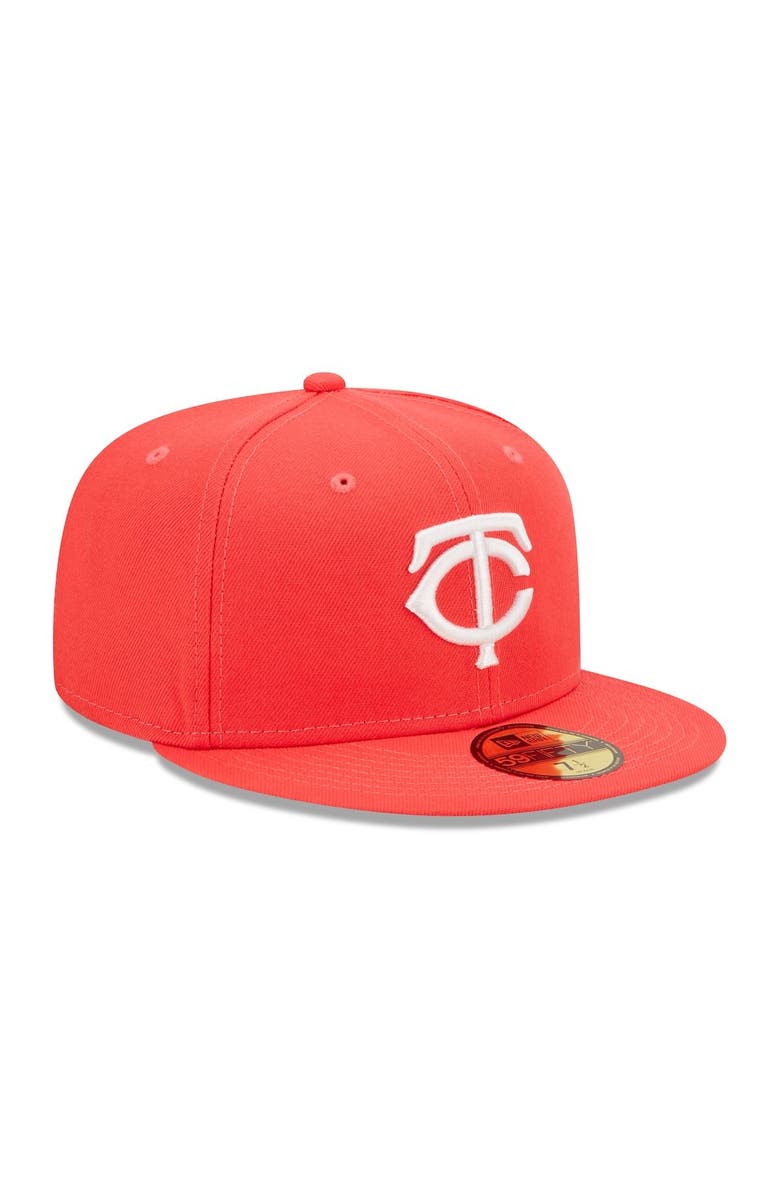 New Era Men's New Era Red Minnesota Twins Lava Highlighter Logo 59FIFTY Fitted Hat, Alternate, color,