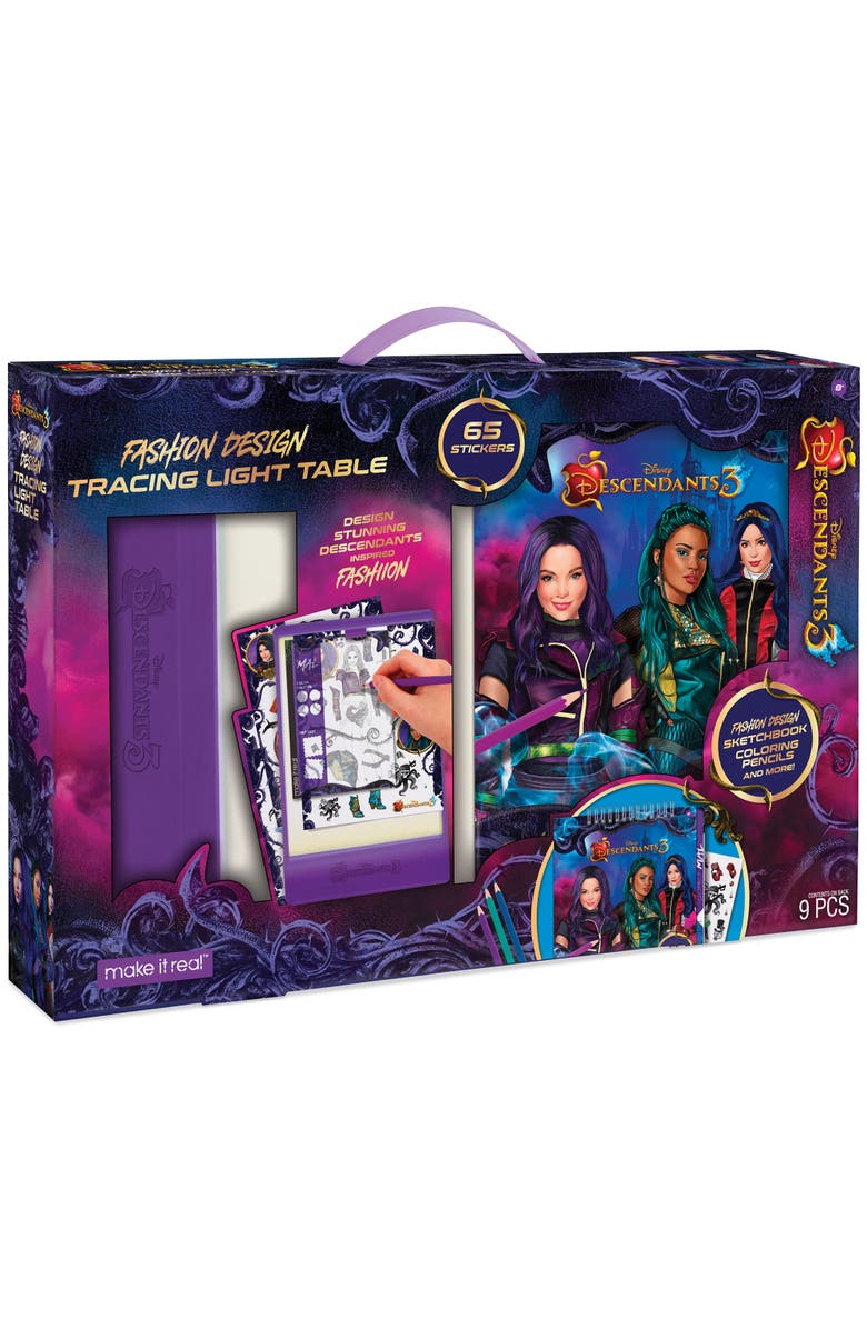 Disney Descendants 3 Fashion Design Tracing Light Table 9 Piece Set, Main, color, Multicolored