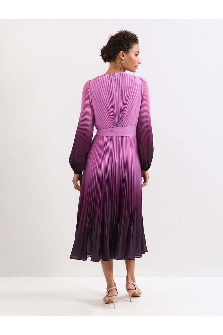 Mira Ombre Tie Waist Midi Dress, Alternate, color, Purple
