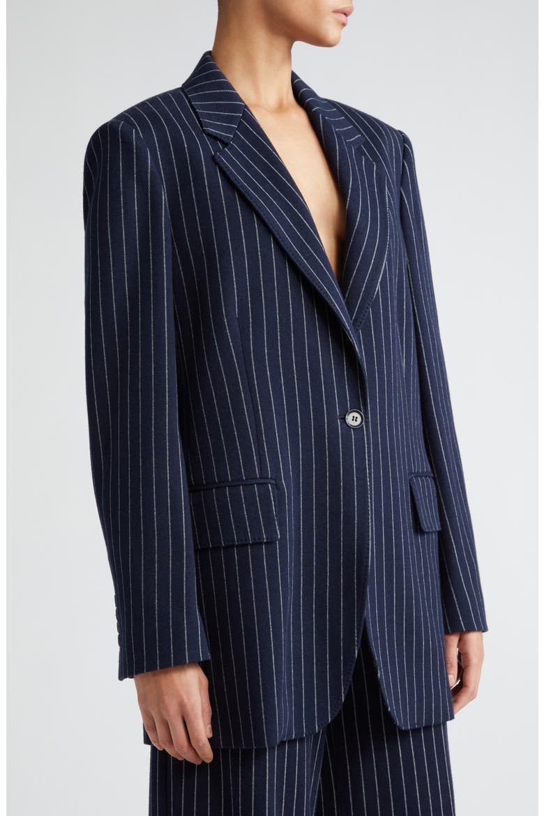 Aceri Pinstripe Cotton, Cashmere & Silk Blazer, Alternate, color, ULTRAMARINE