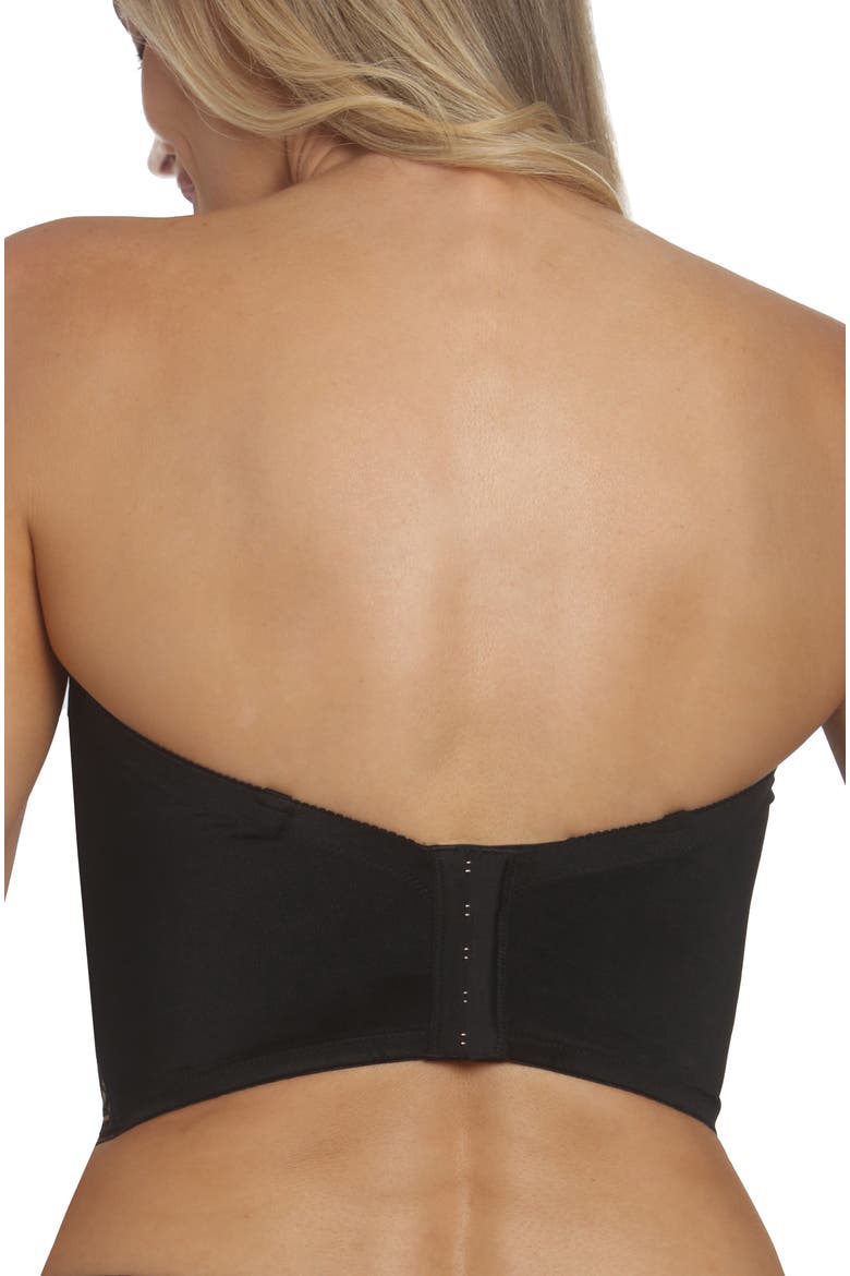 Estrada X Strapless Low Back Bustier Bra, Alternate, color, Black