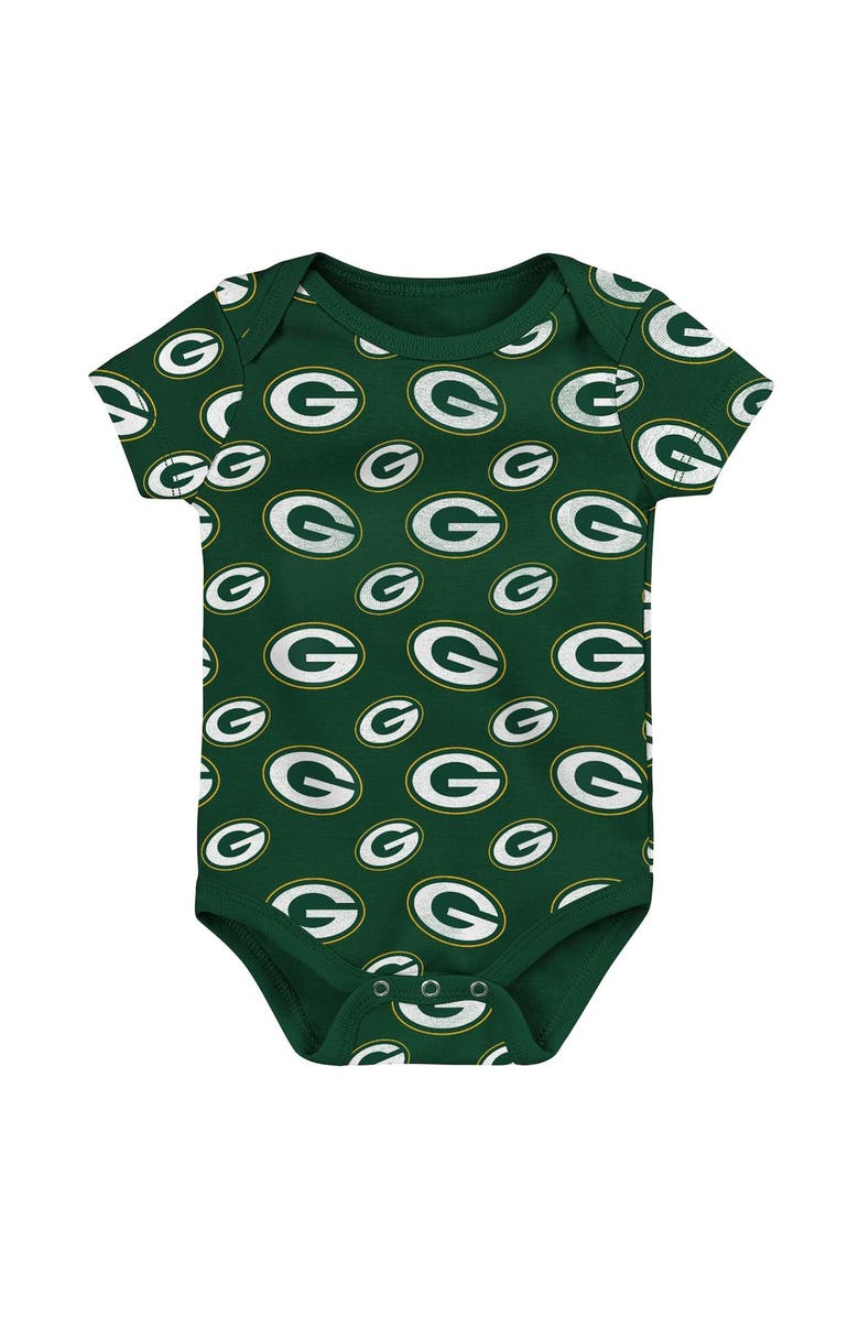 Outerstuff Newborn & Infant Green/Gray Green Bay Packers Two-Pack Double Up Bodysuit Set, Alternate, color, 