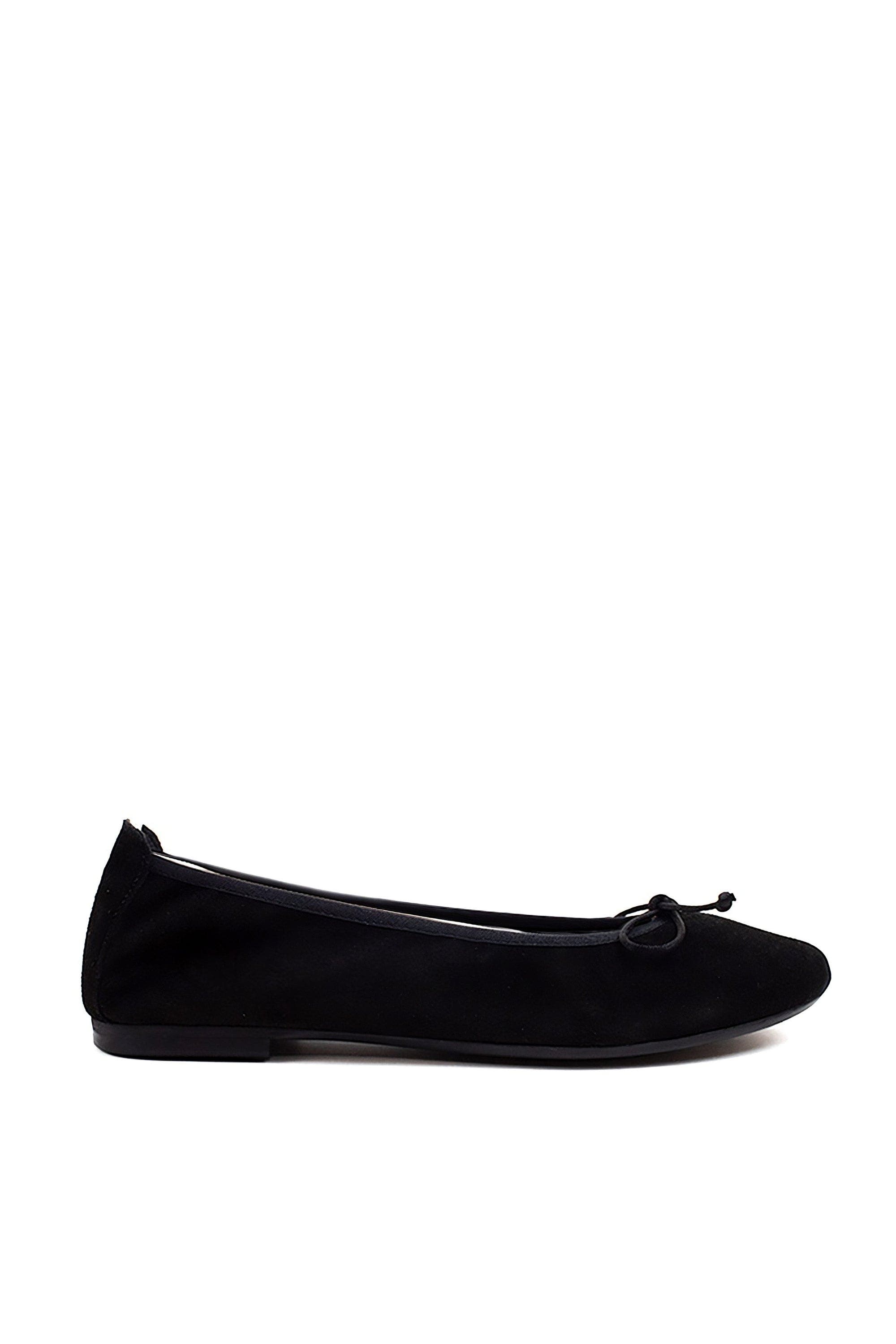 Menina Step Sofia Elastic Suede Ballet Flat, Main, color, Black