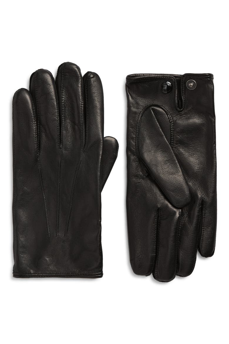 Napa Leather Light Gloves, Main, color, BLACK