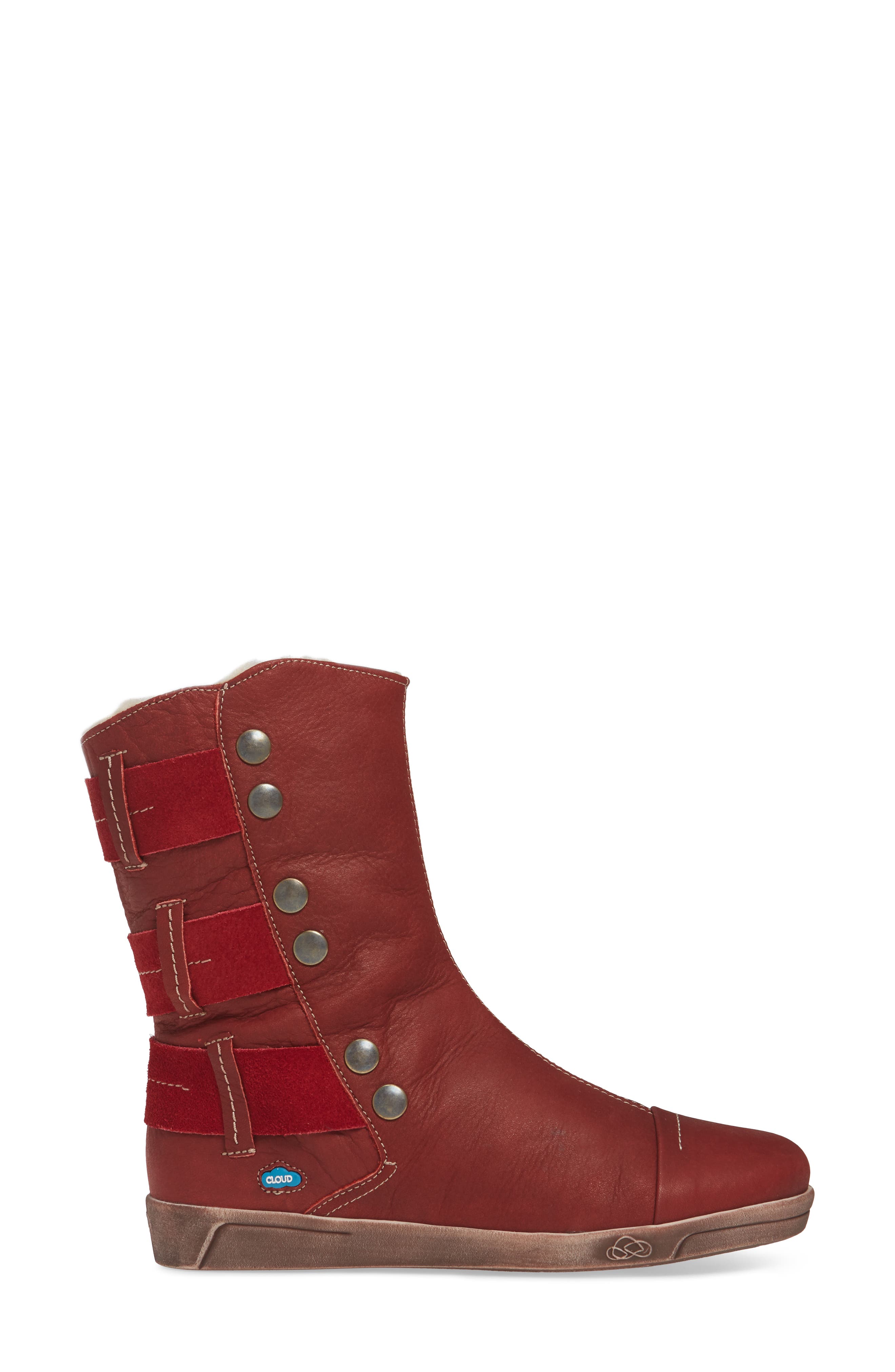 Amber Wool Lined Bootie, Alternate, color, RED LEATHER