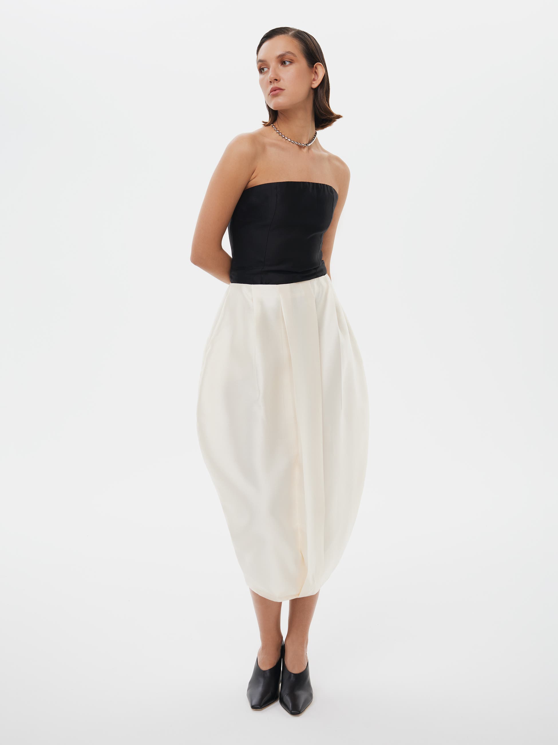 Bridal Silk Wool Blend Tulip Skirt - image 2