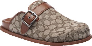 スケッチプリント★COACH★Buckle Clog レザー サンダル メンズ スケッチプリント☆COACH☆Buckle Clog レザー サンダル メンズ