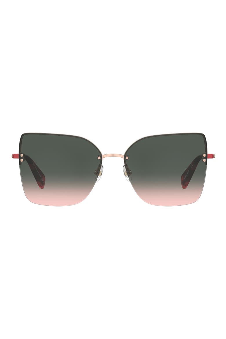 ariellags 58mm gradient cat eye sunglasses, Main, color, RED GOLD R/ GREEN PINK