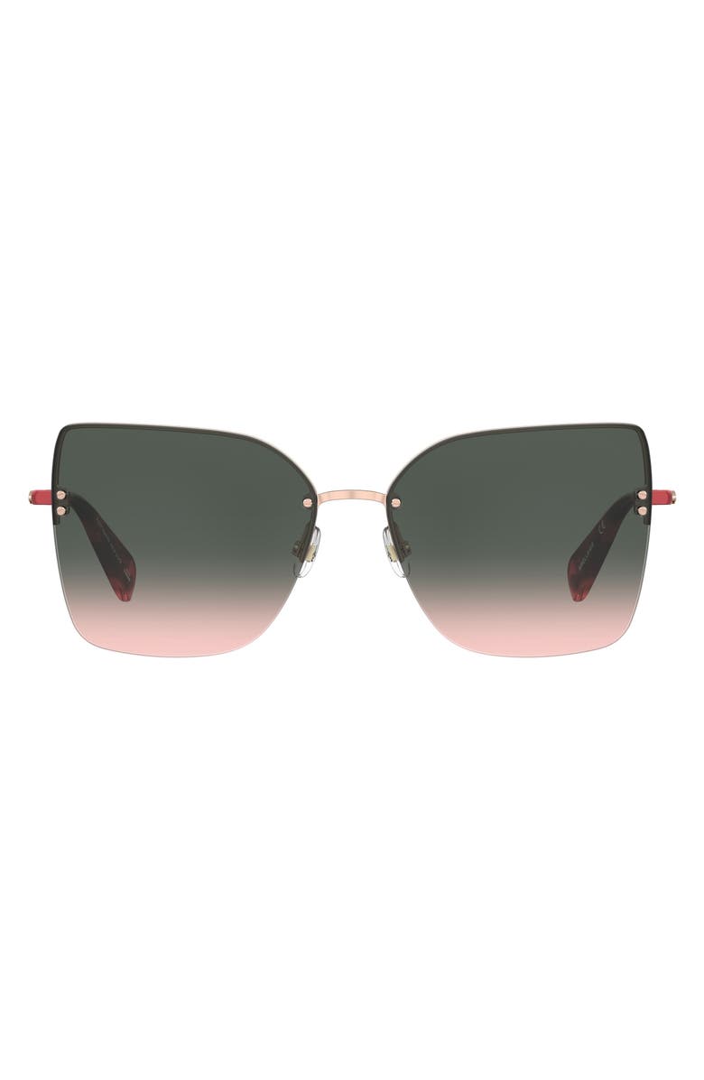 Kate Spade New York ariellags 58mm gradient cat eye sunglasses, Main, color, Red Gold R/ Green Pink