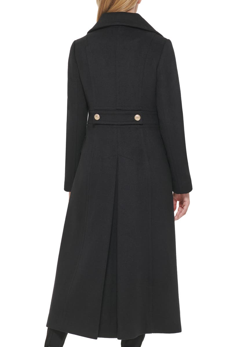 KARL LAGERFELD PARIS Double Breasted Wool Blend Military Coat, Alternate, color, Black
