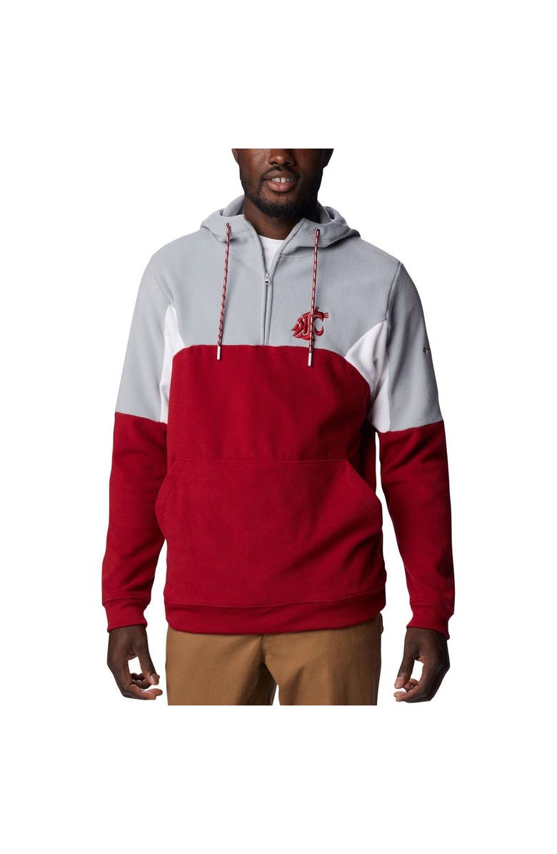 Columbia Men's Columbia Crimson Washington State Cougars Lodge Quarter-Zip Hoodie, Main, color, 