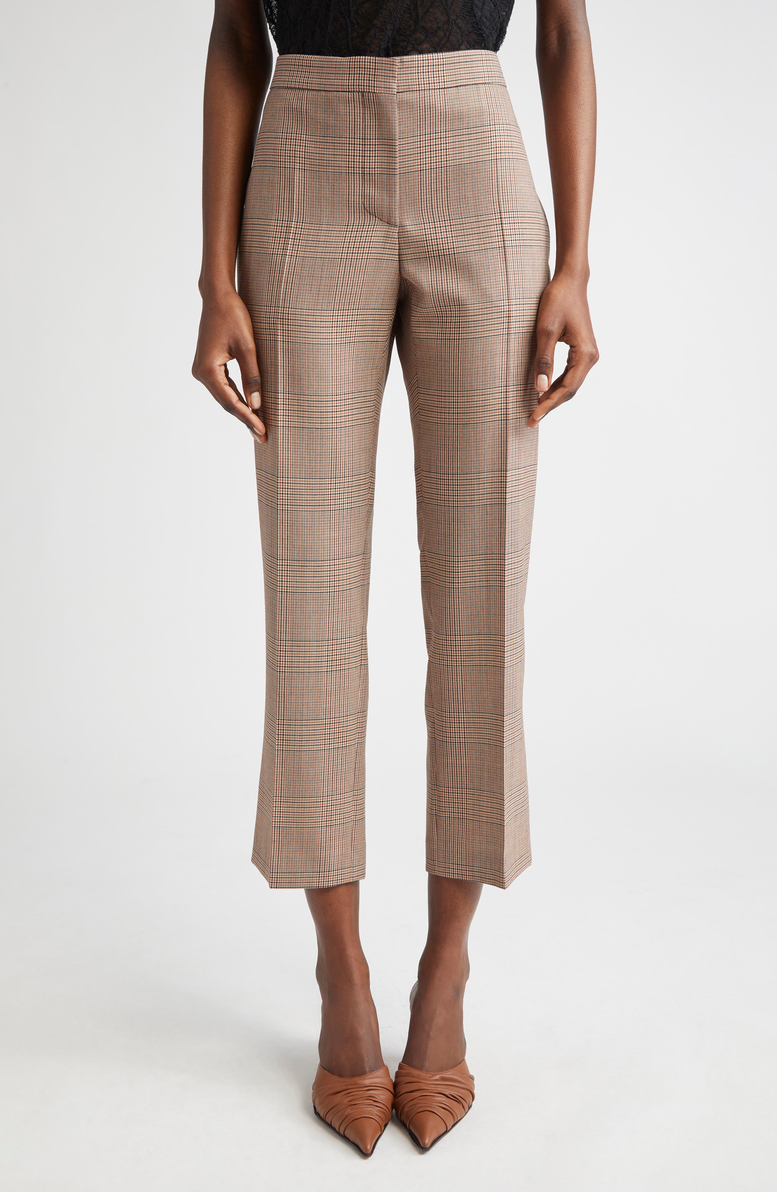 McQueen Prince of Wales Wool Cigarette Pants