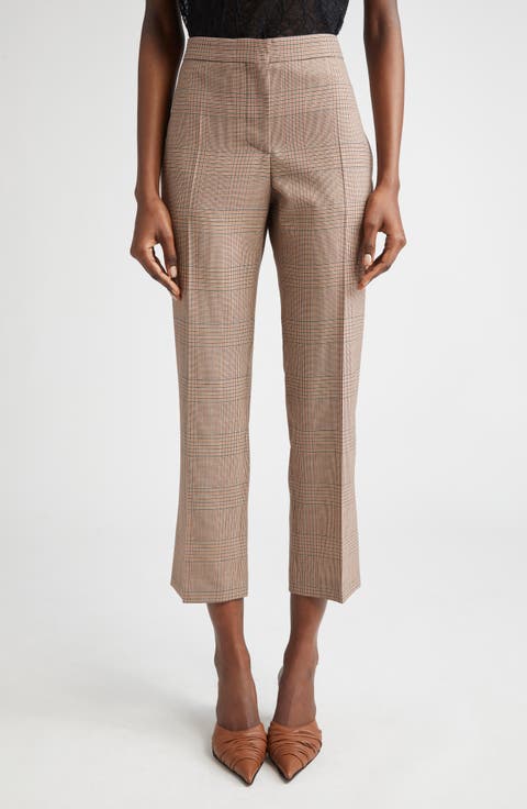 Prince of Wales Wool Cigarette Pants