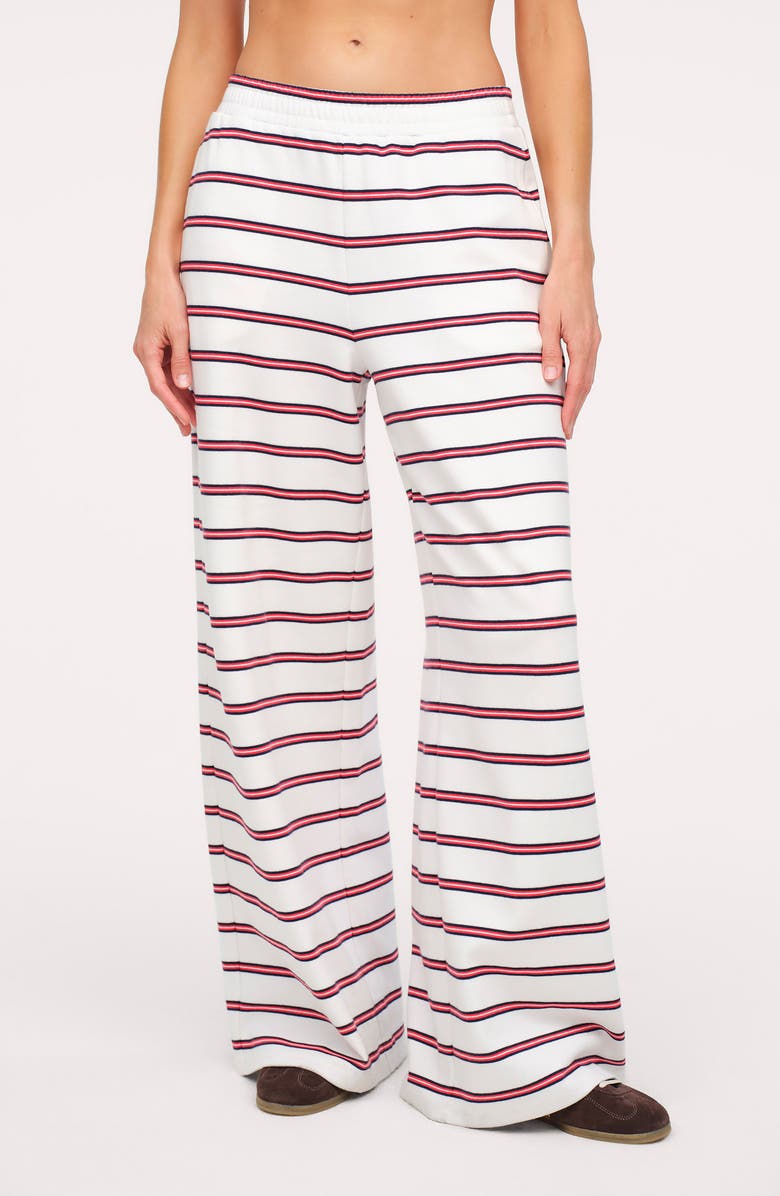 nuuds Golden Hour Stripe Stretch Cotton Top & Pants Set, Main, color,