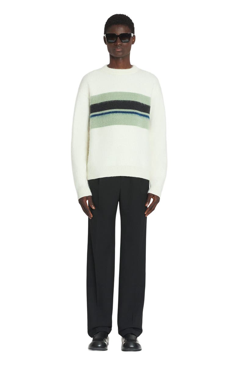 Lanvin STRIPED BRUSHED MOTHERHAIR SWEATER, Main, color, 