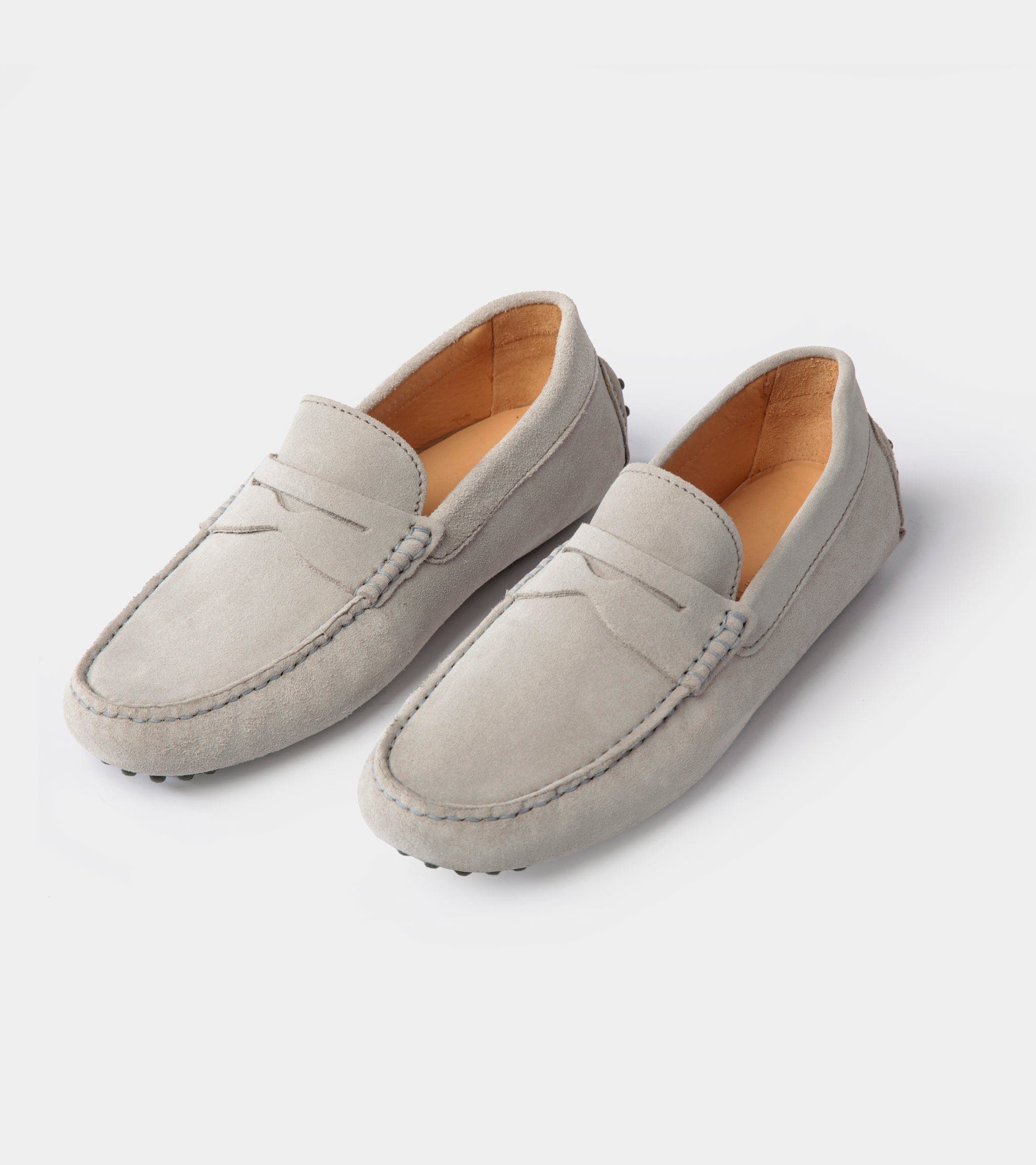 Jack Erwin Parker Suede Casual Driving Loafer, Alternate, color, Light Gray Suede