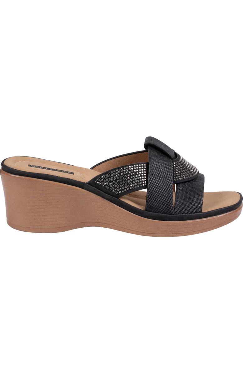 GOOD CHOICE NEW YORK Selva Platform Wedge Slide Sandal, Alternate, color, Black
