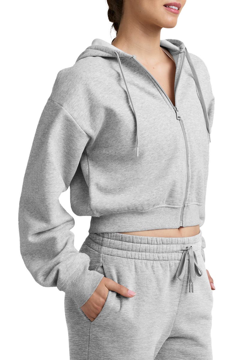 Beyond Yoga LuxeFleece Zip-Up Hoodie, Alternate, color, Light Heather Gray