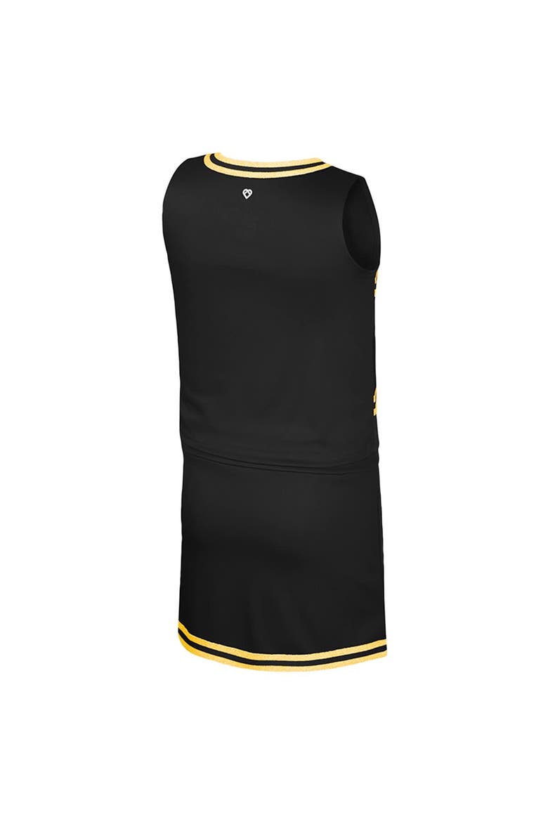 Girls Youth Colosseum Black Iowa Hawkeyes Cheerleader Top & Skirt Set, Alternate, color, Black