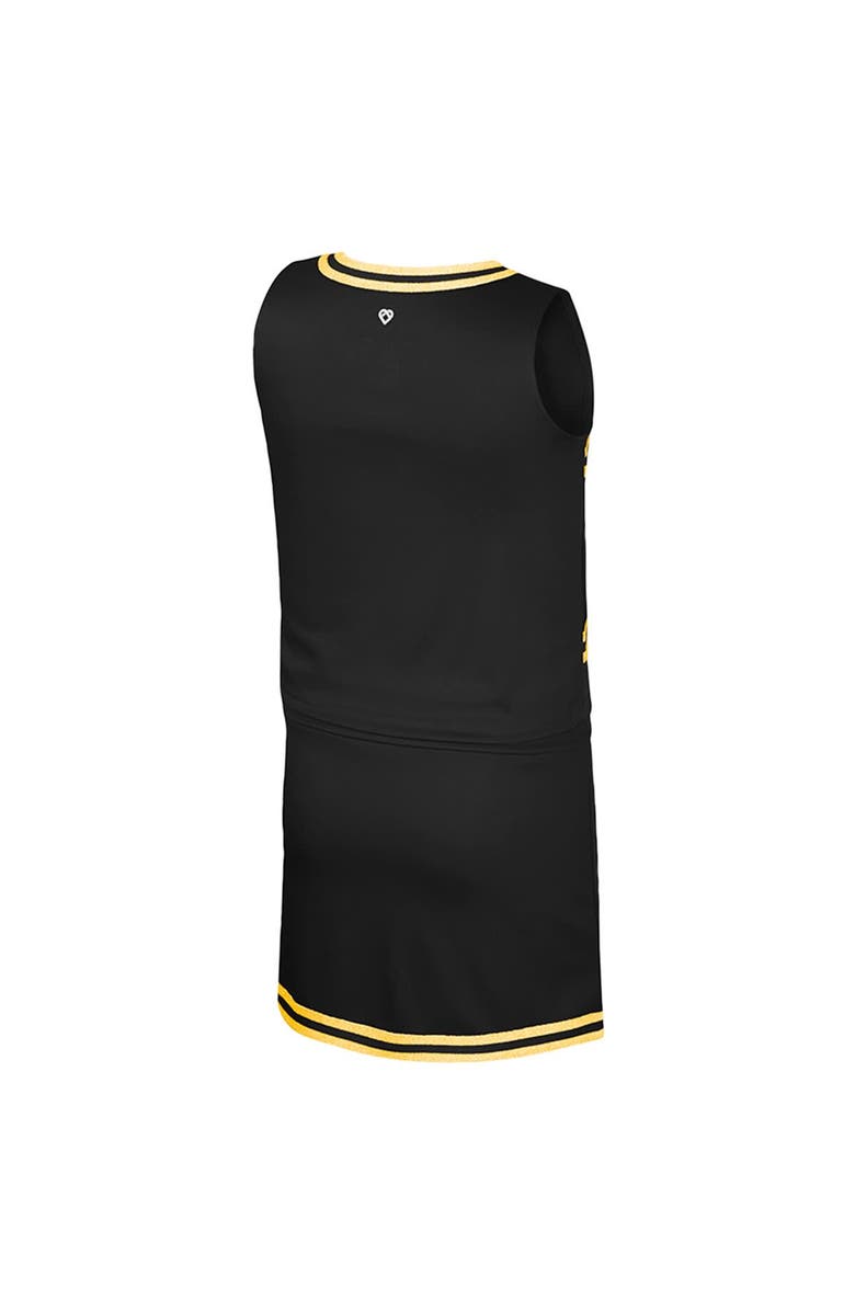COLOSSEUM Girls Youth Colosseum Black Iowa Hawkeyes Cheerleader Top & Skirt Set, Alternate, color, Black