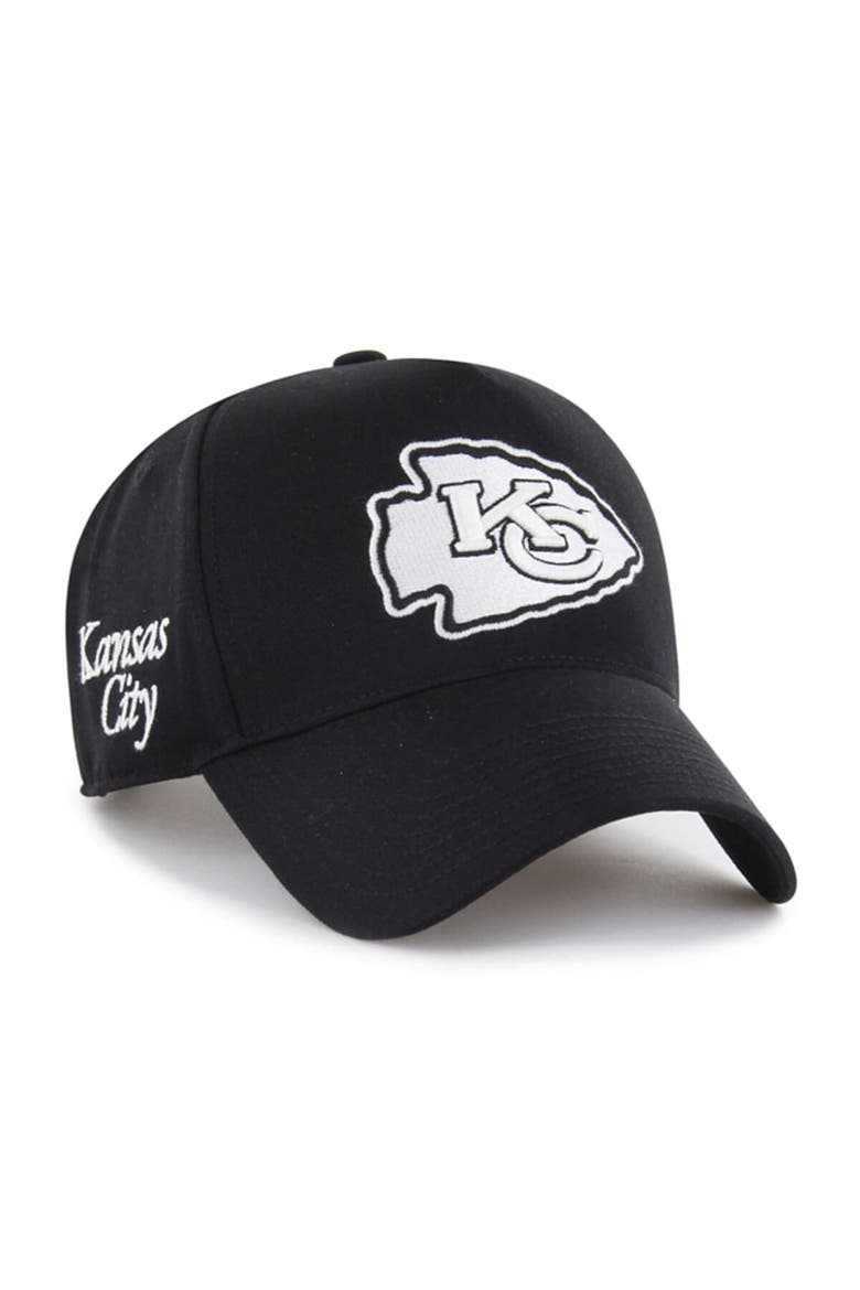Men's '47 Black Kansas City Chiefs Foundation Offside Adjustable Hat, Main, color, Black