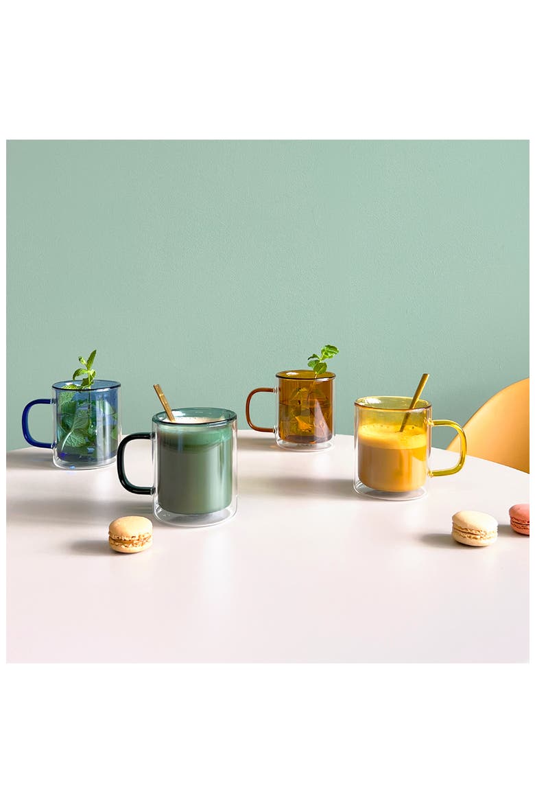 Cubo Set of 4 Double-Wall Mugs, Alternate, color, MULTI