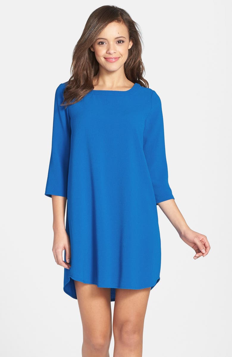 BB Dakota by Steve Madden BB Dakota 'Renae' Three Quarter Sleeve Shift Dress, Main, color, 