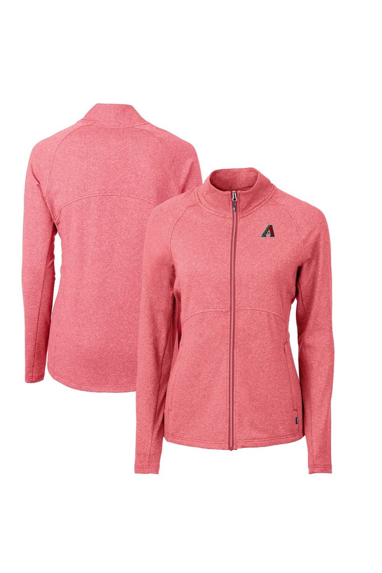 Women's Cutter & Buck  Heather Red Arizona Diamondbacks Adapt Eco Knit Heather Recycled Full-Zip Jacket, Alternate, color, Heather Red