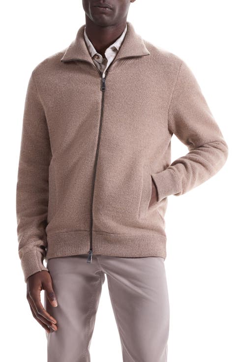 Wool Blend Zip Cardigan