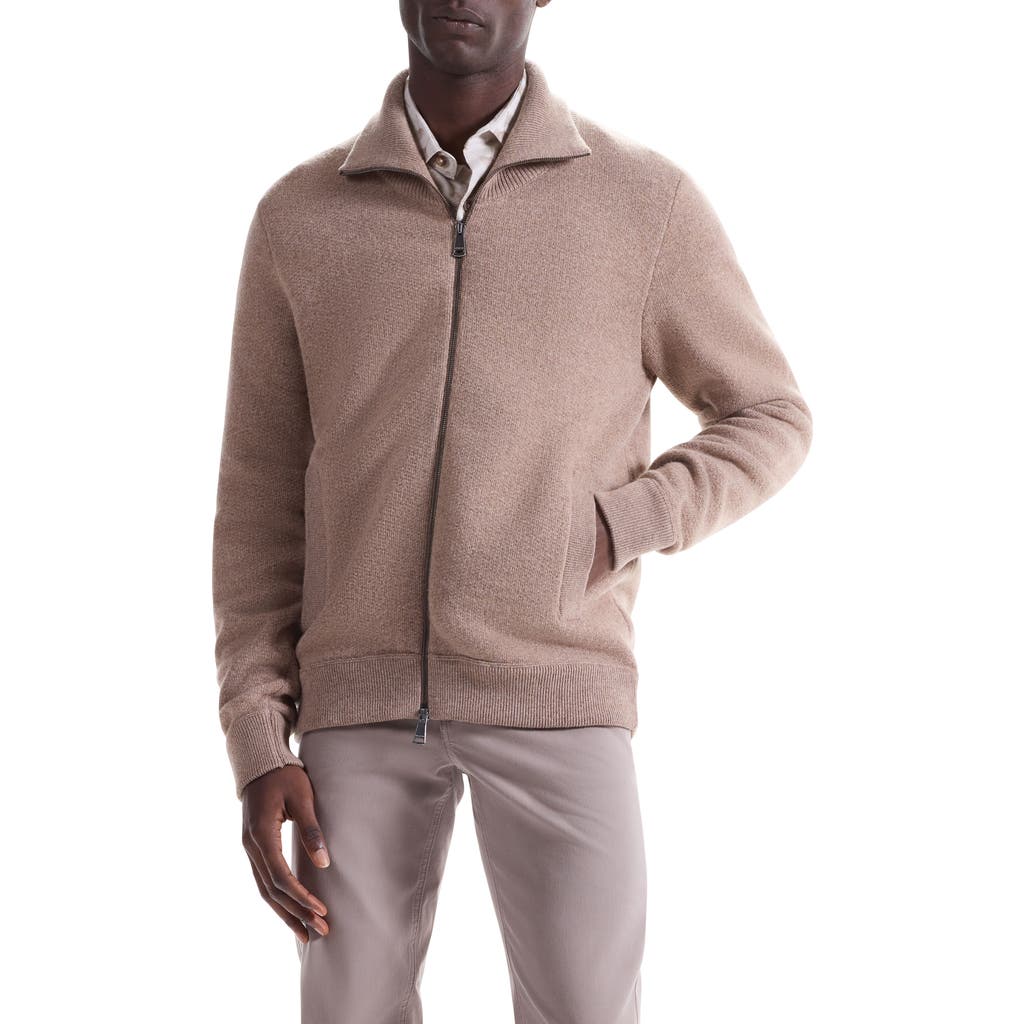 Bugatchi Wool Blend Zip Cardigan In Gray