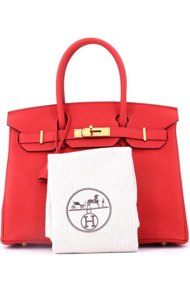 Pre-Owned Hermes Birkin Handbag Red Togo with Gold Hardware 30, Alternate, color, Geranium