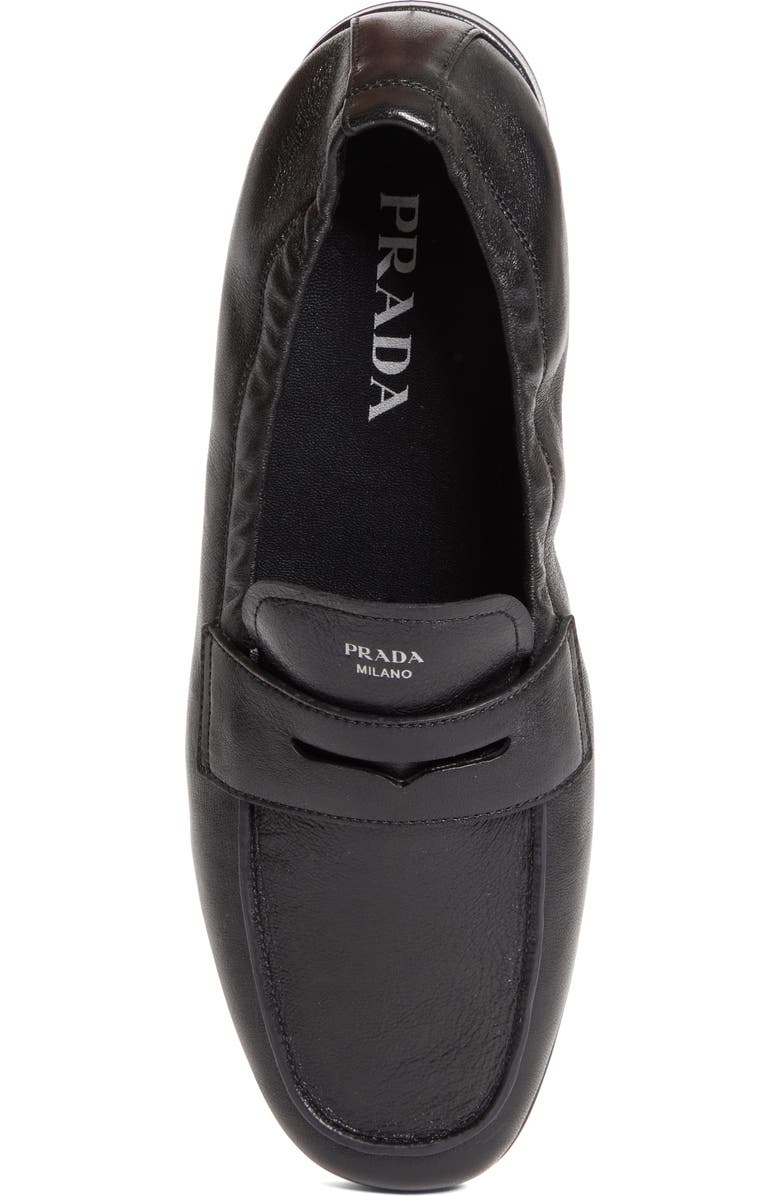 Prada Soft Penny Loafer, Alternate, color, Black