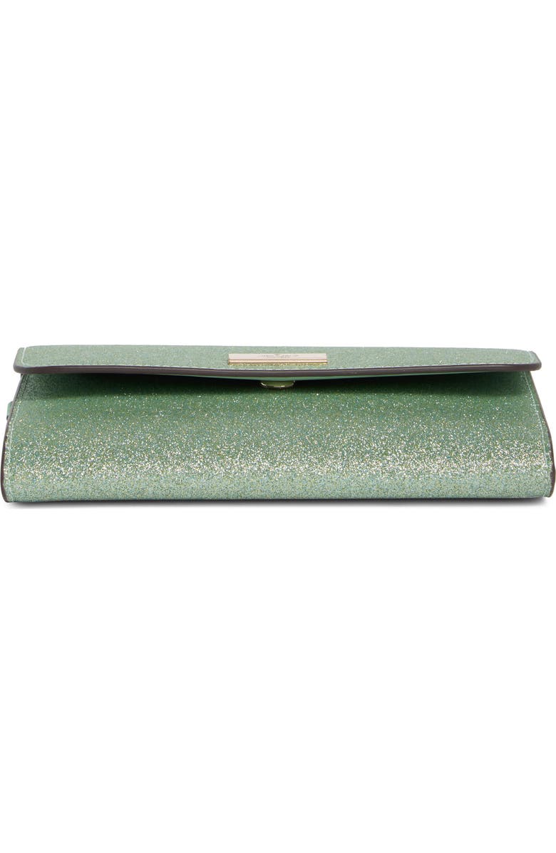Kate Spade New York kenzie glitter clutch, Alternate, color, Seawater
