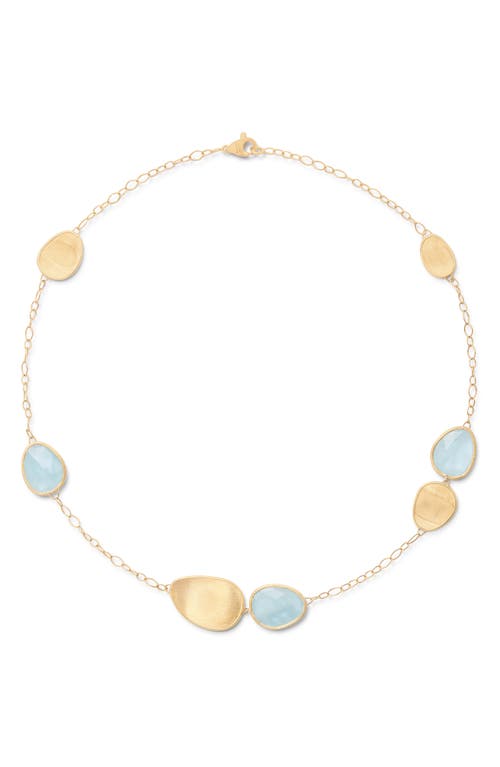 Marco Bicego Aquamarine Station Necklace in 18K Yellow Gold 