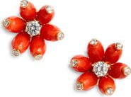 Grace Winfrey Cactus Diamond Flower Stud Earrings