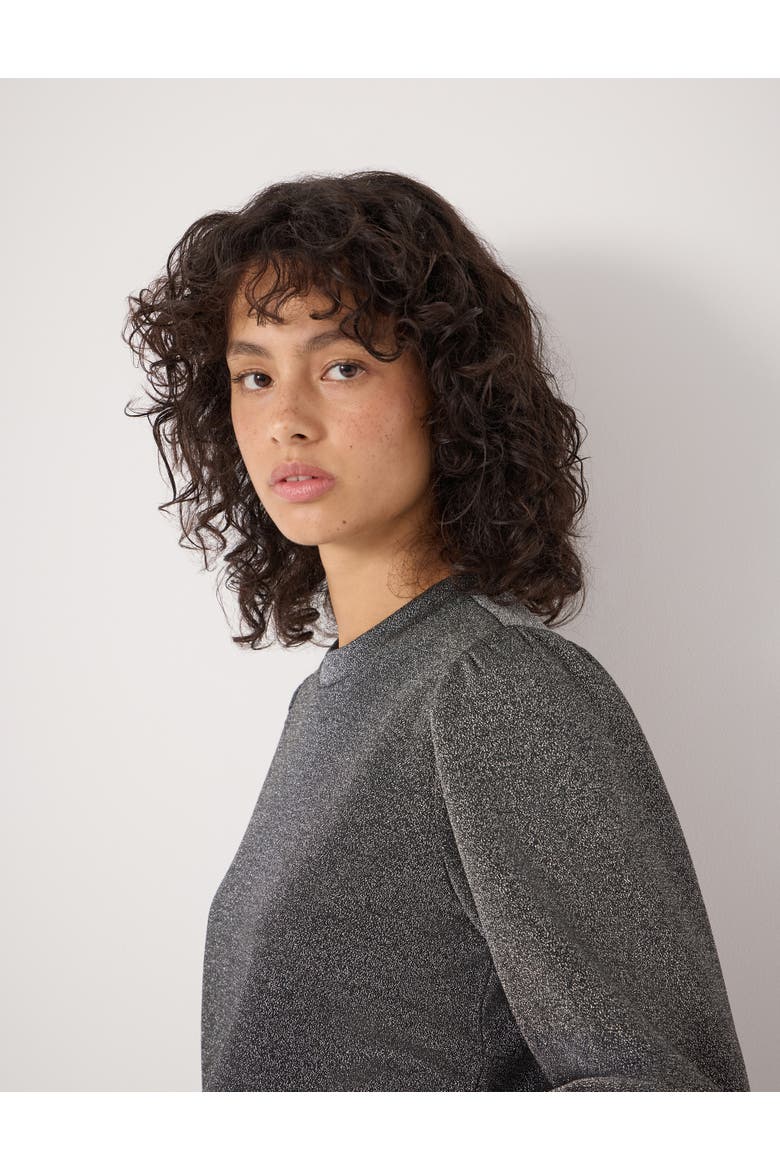 Emily Sparkle Puff Sleeve Jersey Top, Alternate, color, Gunmetal Grey